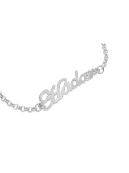 Sterling Silver Bracelet with Cursive English Name , Tu B'Av Gifts , I