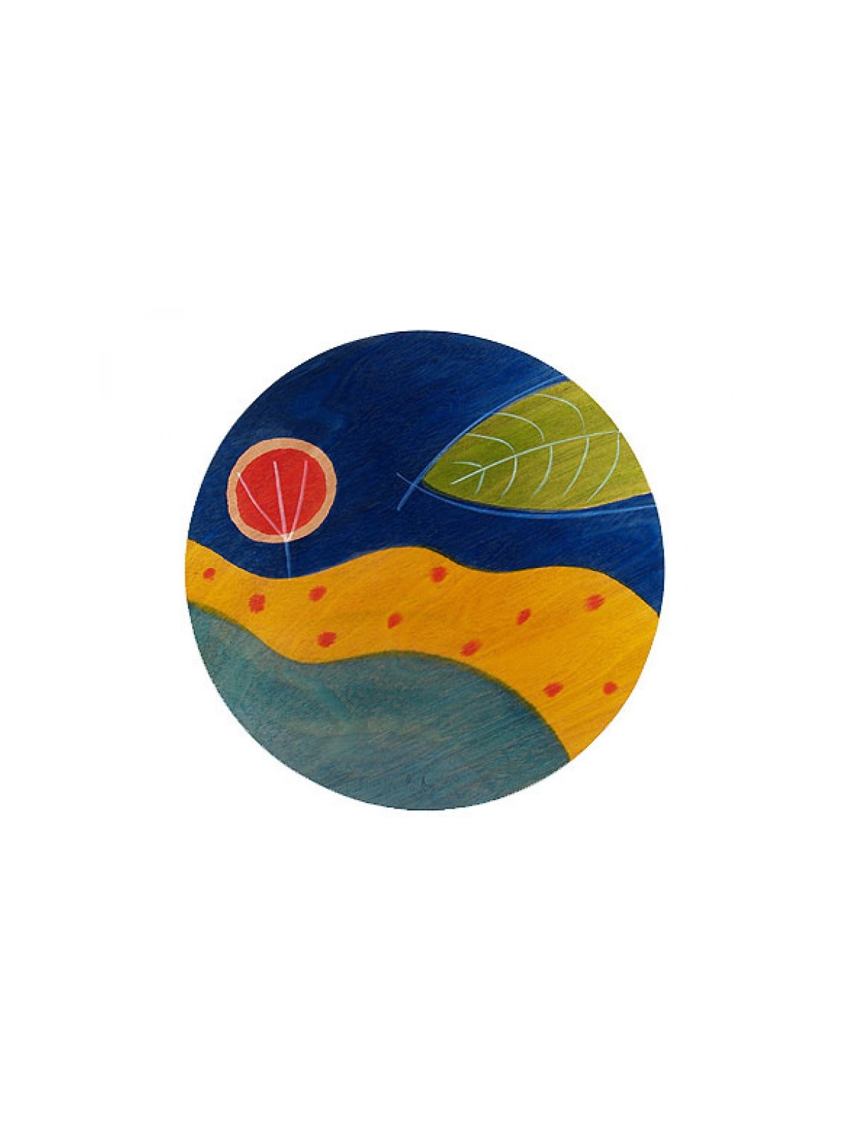 Round Placemat Yellow Path by Kakadu Art | Table Decorations