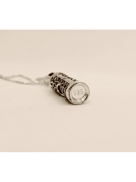 Sterling Silver Mezuzah Pendant with Magen David , Sterling Silver Fam