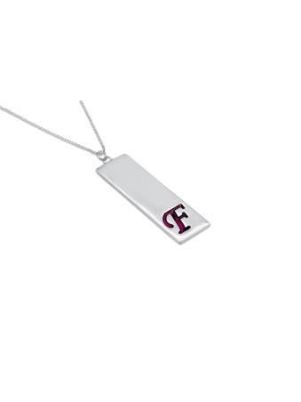 Rectangular Modern Initial Pendant , Sterling Silver Family Necklaces