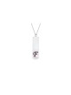 Rectangular Modern Initial Pendant , Sterling Silver Family Necklaces