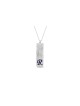 Rectangular Rough Finished Initial Pendant , Sterling Silver Family Ne