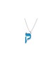 Enameled Hebrew Letter Pendant , Colorful Name Necklaces , Israeli Jud