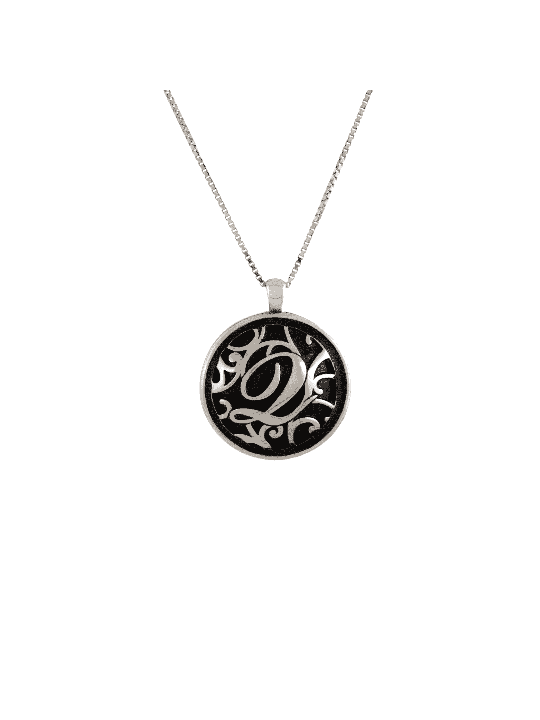 Cut Out Rounded Initial Necklace , Sterling Silver Family Necklaces ,