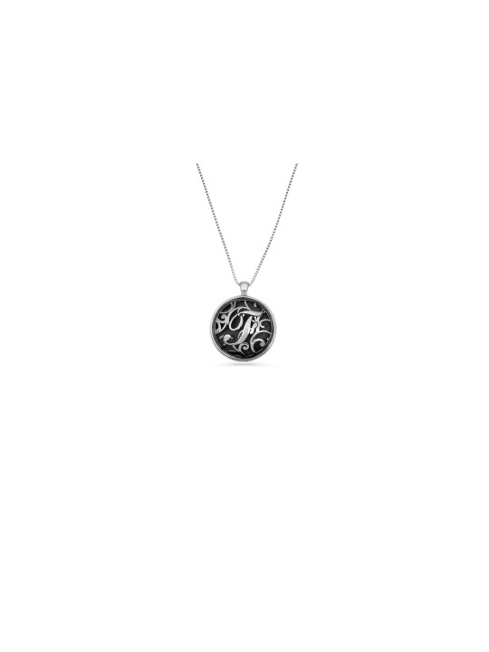 Cut Out Rounded Initial Necklace , Sterling Silver Family Necklaces ,