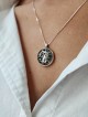 Cut Out Rounded Initial Necklace , Sterling Silver Family Necklaces ,