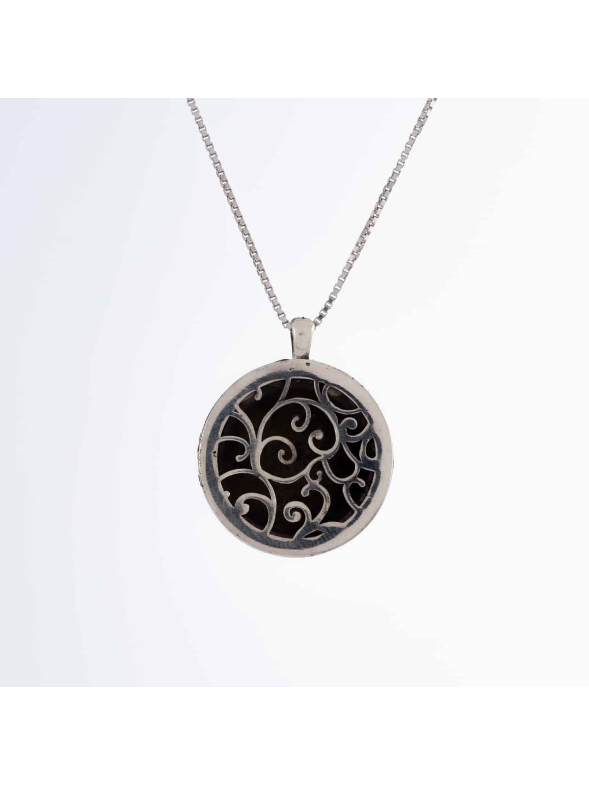 Cut Out Rounded Initial Necklace , Sterling Silver Family Necklaces ,