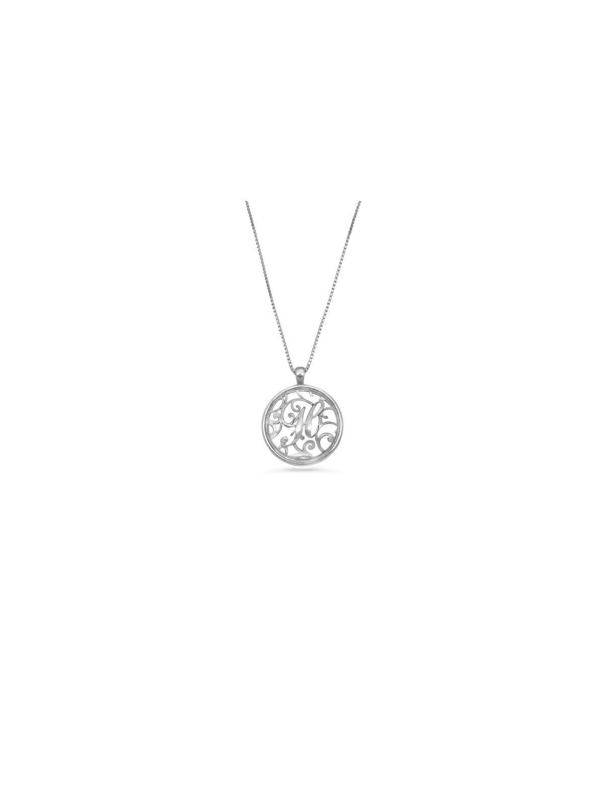 Cut Out Initial Modern Pendant , Sterling Silver Family Necklaces , Is