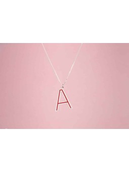 Fun and Stylish English Initial Necklace , Sterling Silver Family Neck