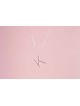 Fun and Stylish English Initial Necklace , Sterling Silver Family Neck