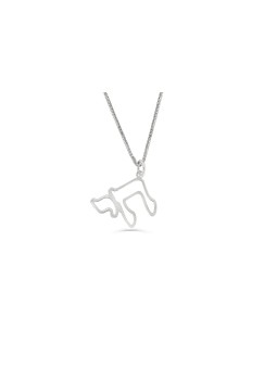 Cut-Out Chai Sterling Silver Necklace , Sterling Silver Family Necklac