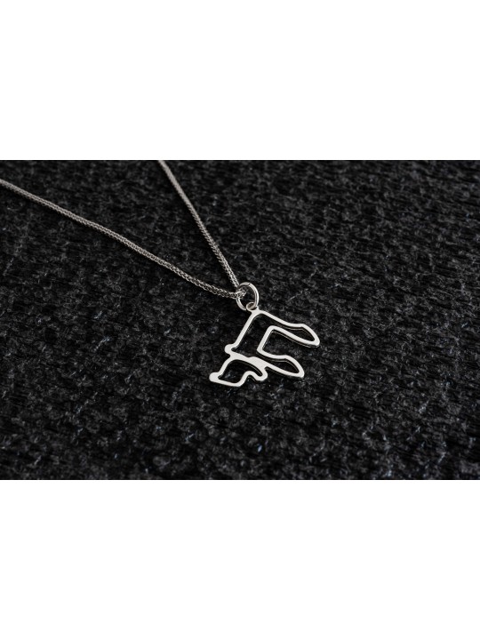 Cut-Out Chai Sterling Silver Necklace , Sterling Silver Family Necklac