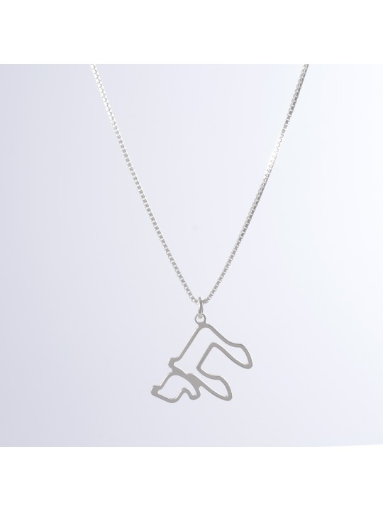 Cut-Out Chai Sterling Silver Necklace , Sterling Silver Family Necklac