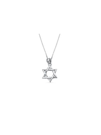 Large Braided Star of David Silver Pendant , Sterling Silver Family Ne