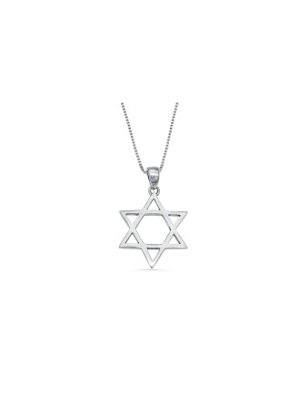 Big and Classic Silver Star of David Necklace , Sterling Silver Family