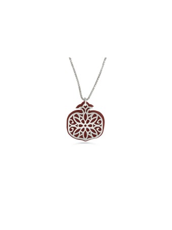 Small Silver and Aluminum Pomegranate Necklace , Sterling Silver Famil
