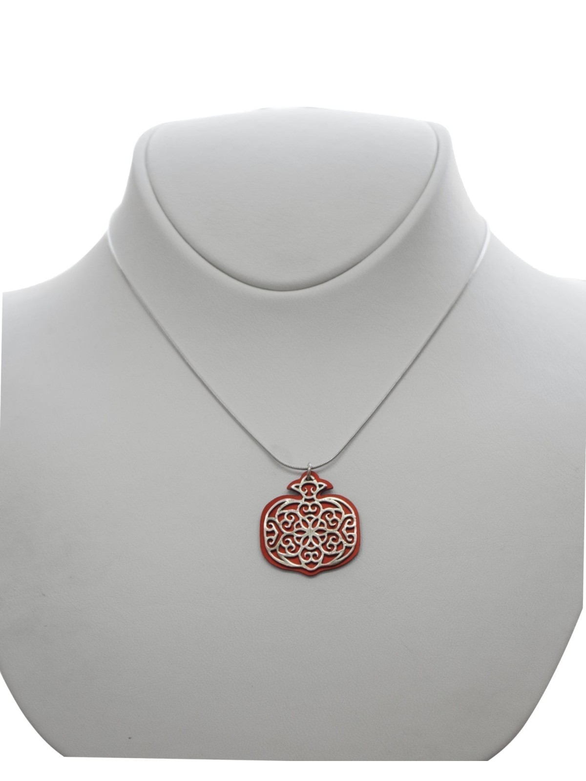 Small Silver and Aluminum Pomegranate Necklace , Sterling Silver Famil