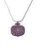 Small Silver and Aluminum Pomegranate Necklace , Sterling Silver Famil