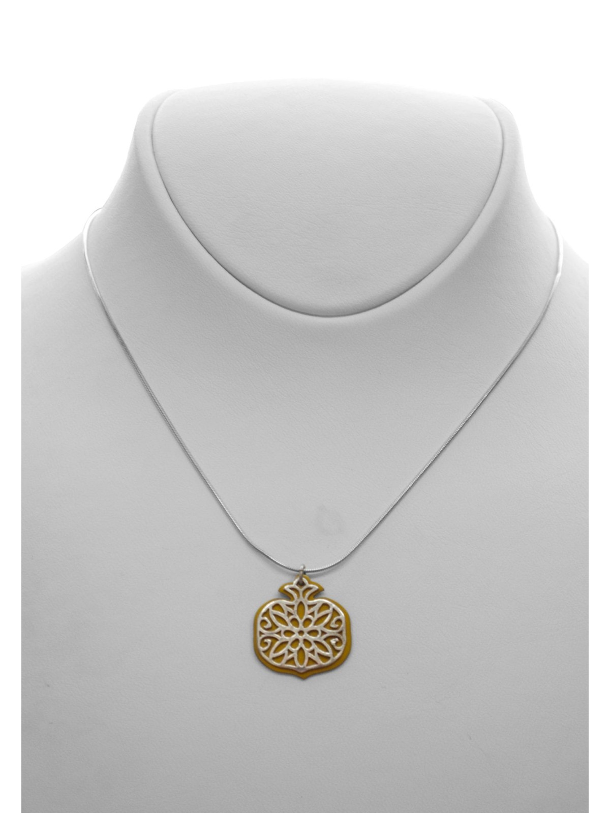Small Silver and Aluminum Pomegranate Necklace , Sterling Silver Famil