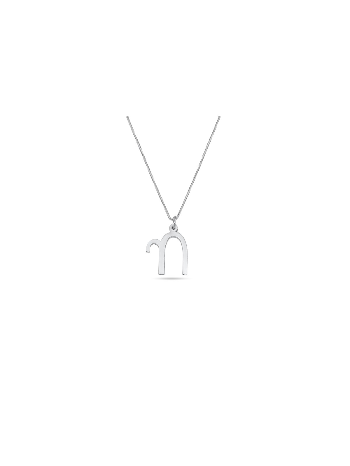 Sterling Silver Curved-Style Chai Pendant , Sterling Silver Family Nec