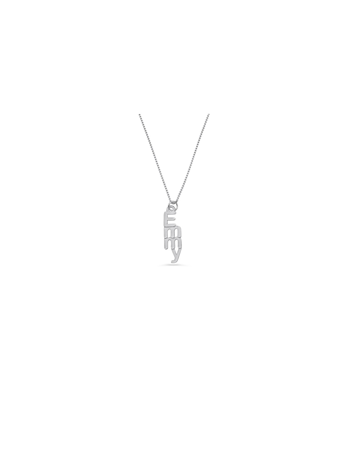 Vertical 3D Silver Name Necklace , Sterling Silver Name Necklaces , Is