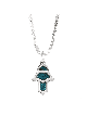 Tiny Sterling Silver Hamsa Charm Necklace with Ena , Hamsa Jewelry , I
