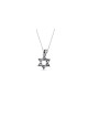Magen David with Outlines Silver Pendant , Sterling Silver Family Neck