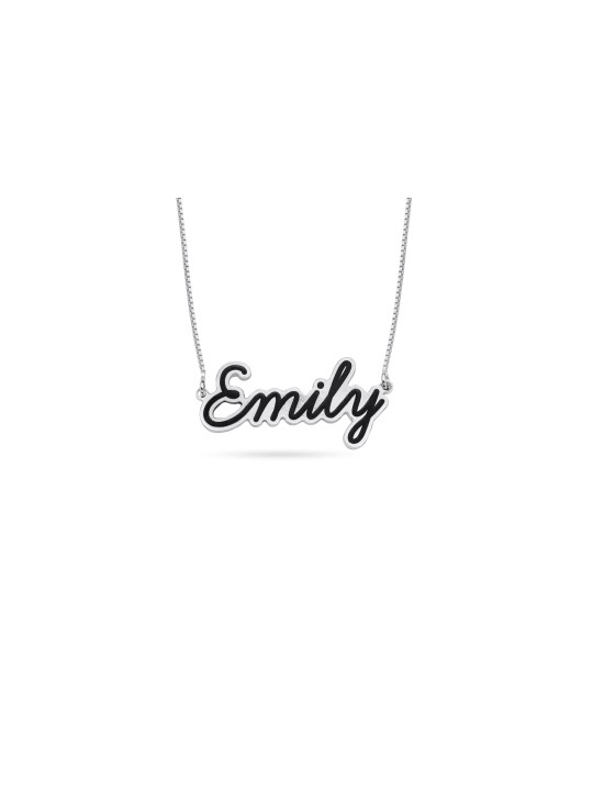 Picturesque Sterling Silver Name Necklace with Ena , Sterling Silver F