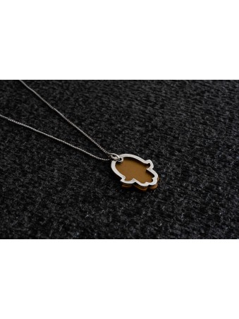 Sterling Silver and Aluminum Hamsa Necklace , Sterling Silver Family N