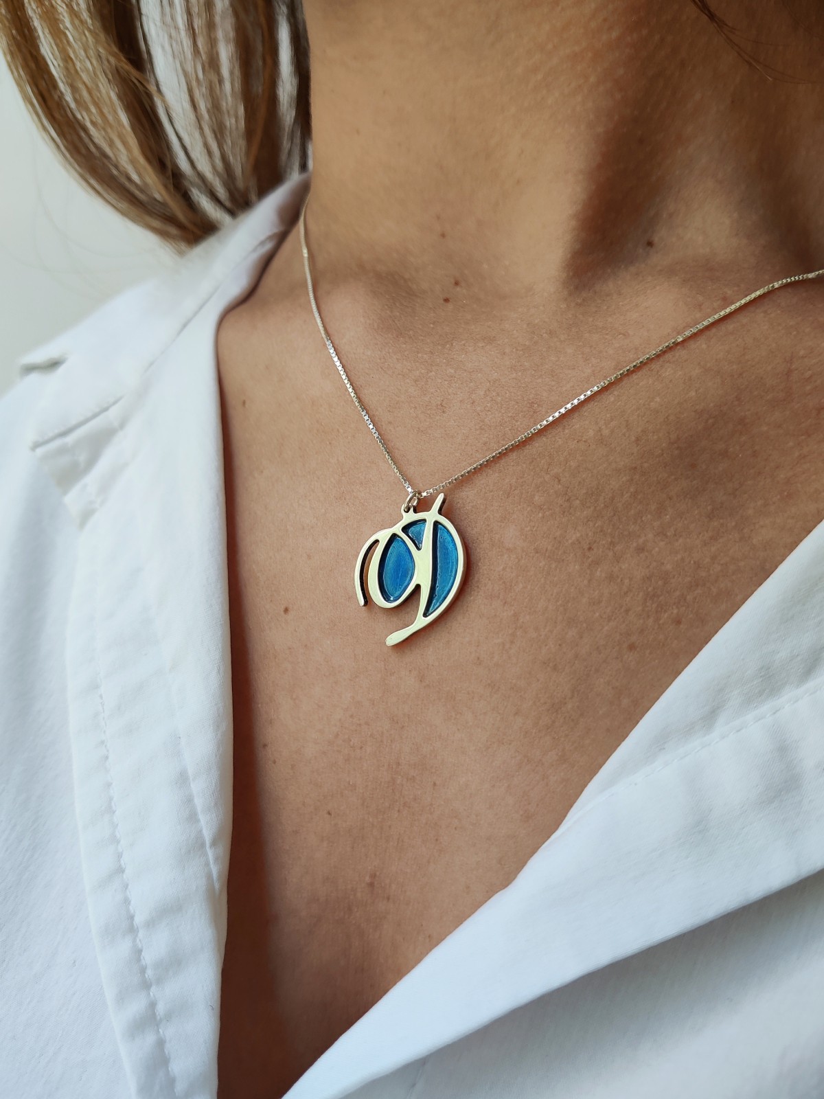 Initial Colorful External Enameled Pendant , Colorful Name Necklaces ,