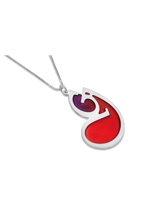 Initial Colorful External Enameled Pendant , Colorful Name Necklaces ,