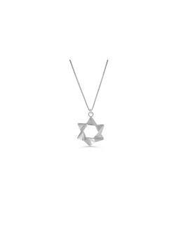 Modern Star of David Silver Charming Necklace , Sterling Silver Family