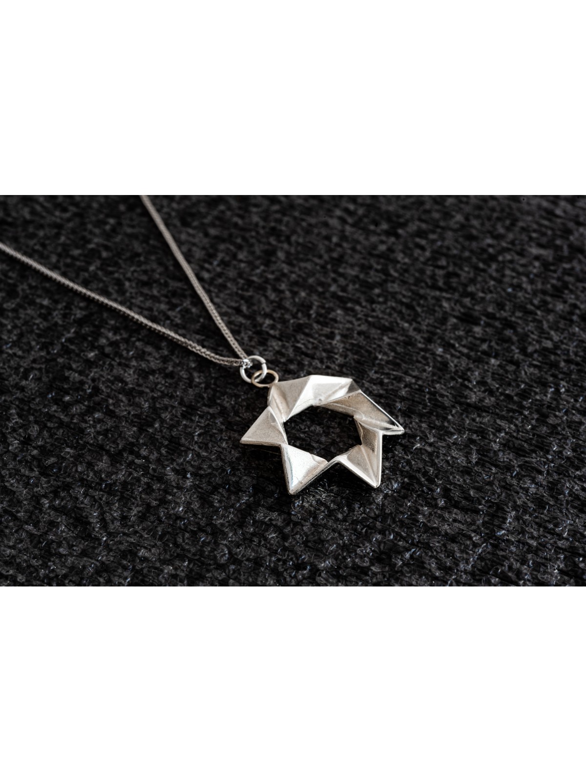 Modern Star of David Silver Charming Necklace , Sterling Silver Family