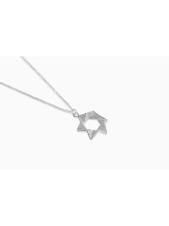 Modern Star of David Silver Charming Necklace , Sterling Silver Family