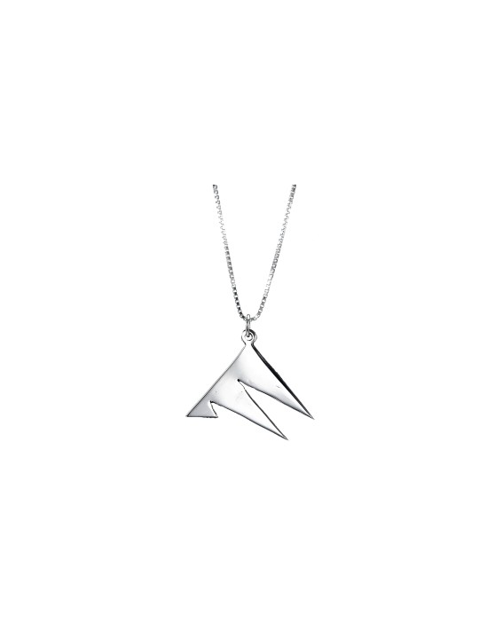 Medium Size Unusual Shape of Triangles Silver Chai , Sterling Silver F