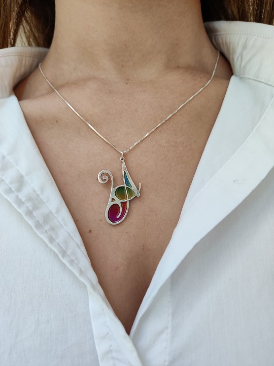 Colorful Enamel Stylish Initial Pendant , Colorful Name Necklaces , Is