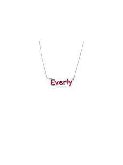 Enameled Sterling Silver Name Pendant , Colorful Name Necklaces , Isra