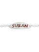 Silver English Name Bracelet with Enamel , Tu B'Av Gifts , Israeli Jud
