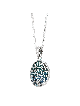Large Blue and Teal Enamel Solid Sterling Silver S , Verses and Blessi