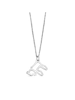 Giant Contemporary Sterling Silver Hollow Chai Nec , Chai Jewelry , Is