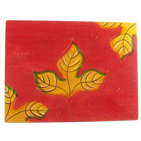 Rectangular Placemat Red Leaves by Kakadu Art | Table Decorations