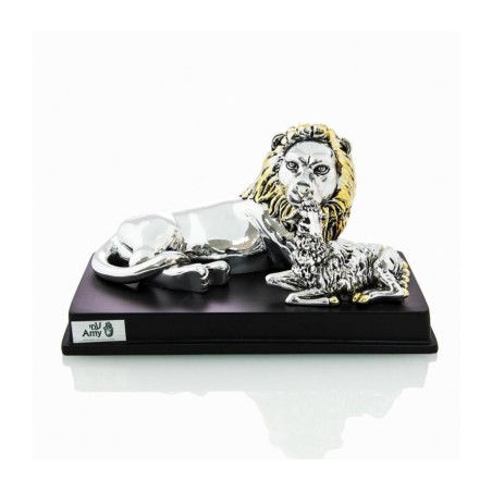 Silver Plated Figurine with Gold Accents Lion and Lamb ... | Figurines