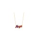 14K Gold Name Necklace with Enamel , Colorful Name Necklaces , Israeli