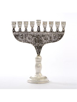 Sterling Silver Hanukkah Menorah , Tu B'Av Gifts , Israeli Judaica