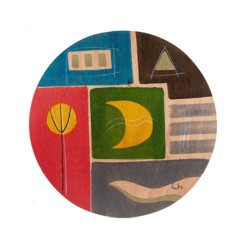 Round Placemat Yellow Moon by Kakadu Art | Table Decorations