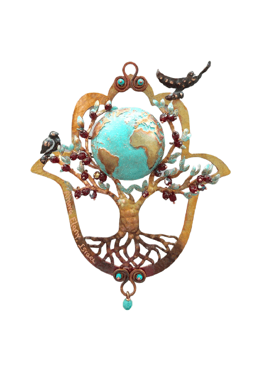 Amazing 3D Hollow Hamsa With The Tree of Life , Jewish Wedding Gifts ,
