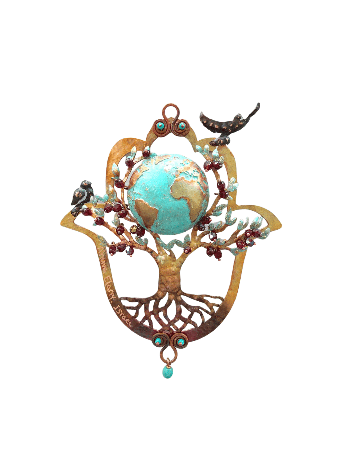 Amazing 3D Hollow Hamsa With The Tree of Life , Jewish Wedding Gifts ,