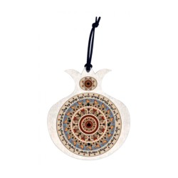 Dorit Judaica Pomegranate Blue Red Hebrew... | Jewish Gift from Israel