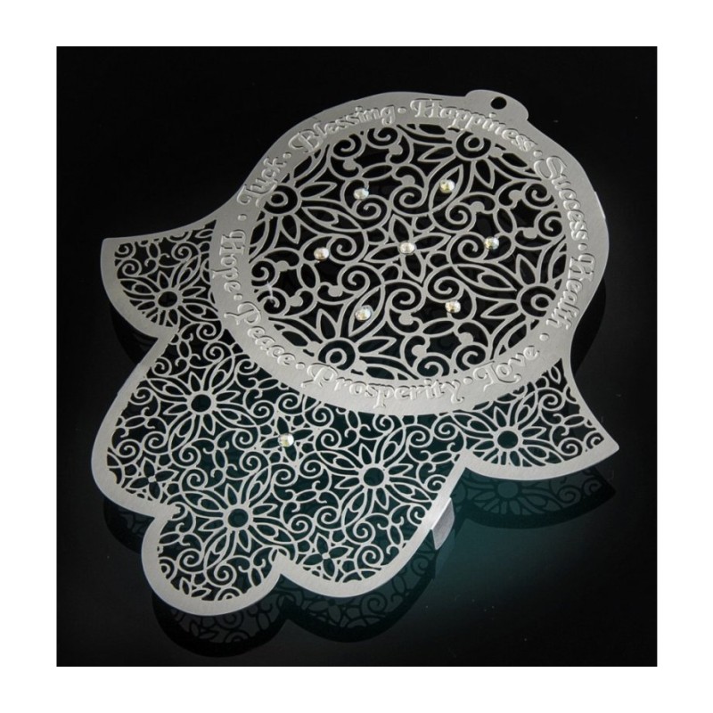 Dorit Judaica Wall Hamsa with Business Blessings Lace... | Hamsa Hands