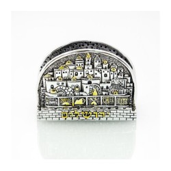 Silver Plated with Gold Accents Business Card H... | Table Decorations